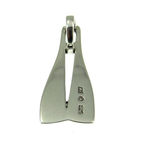 Solid 925 Sterling Silver Double Diving Fins Scuba Diver Slide Pendant - Picture 6 of 6